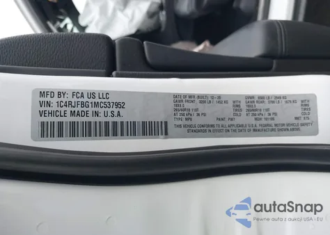 2021 Jeep Grand Cherokee Limited 4X4 z USA, uszkodzony, nr VIN 1C4RJFBG1MC537952